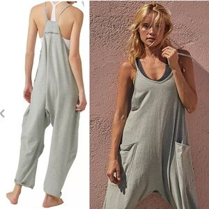 FREE PEOPLE MOVEMENT NWOT HEATHER GREY HOT SHOT ONESIE JUMPSUIT